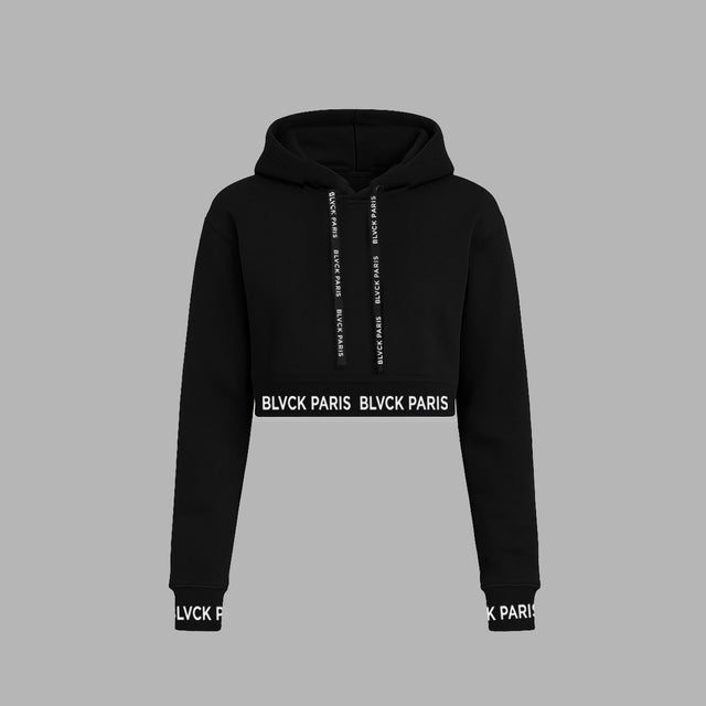 Blvck Cropped Pattern Hoodie