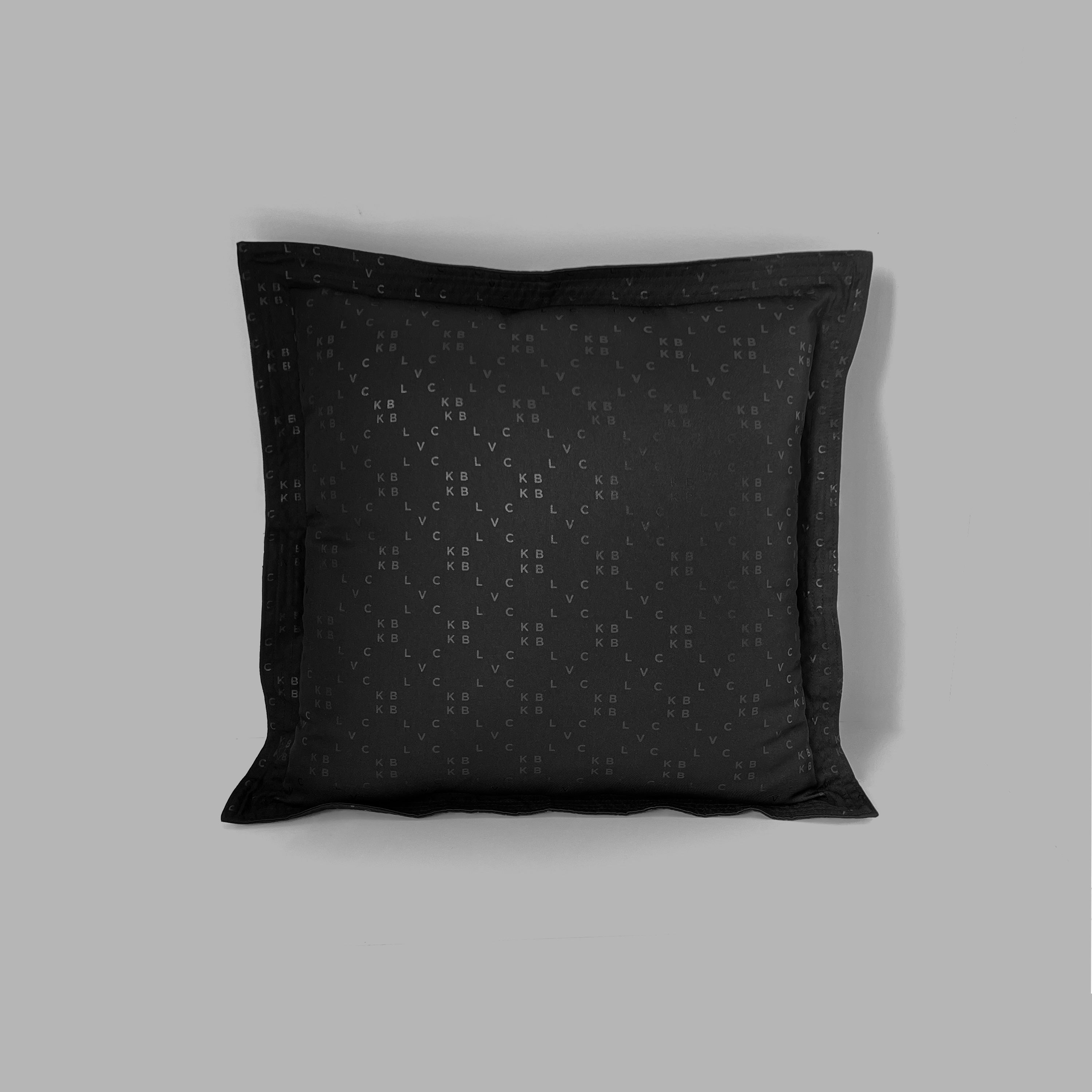 Modern Black and White Polka Dots Monogram Throw Pillow