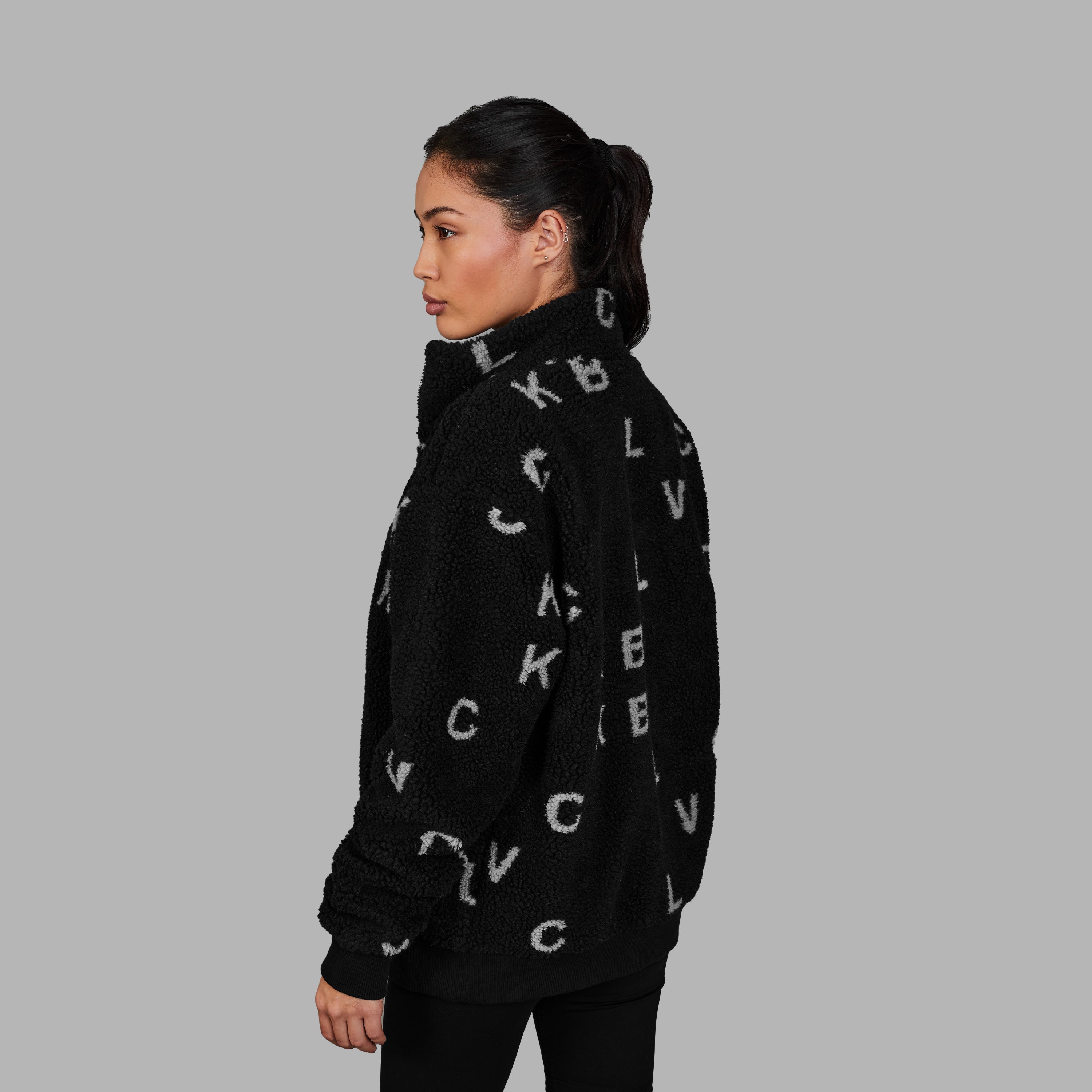 Monogrammed Fleece Jacket {Black}