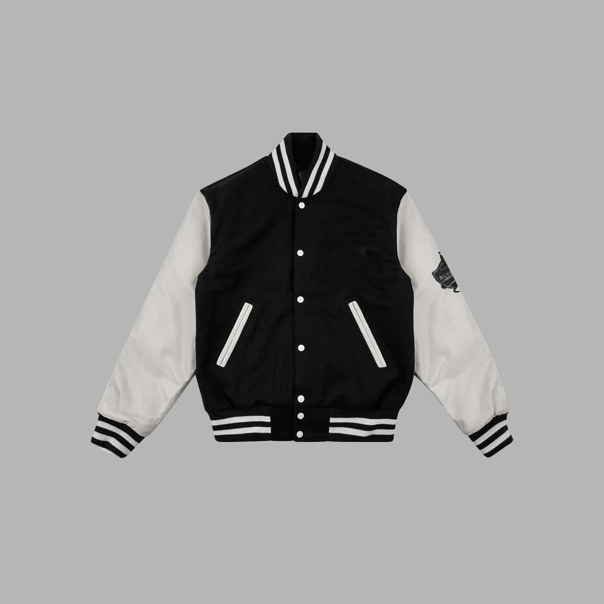 White Lined Black Baseball Jacket | Rose - Blackpink XXL