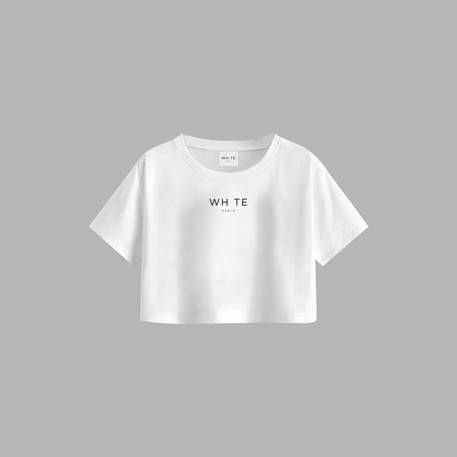 T-shirt blanc à coupe courte