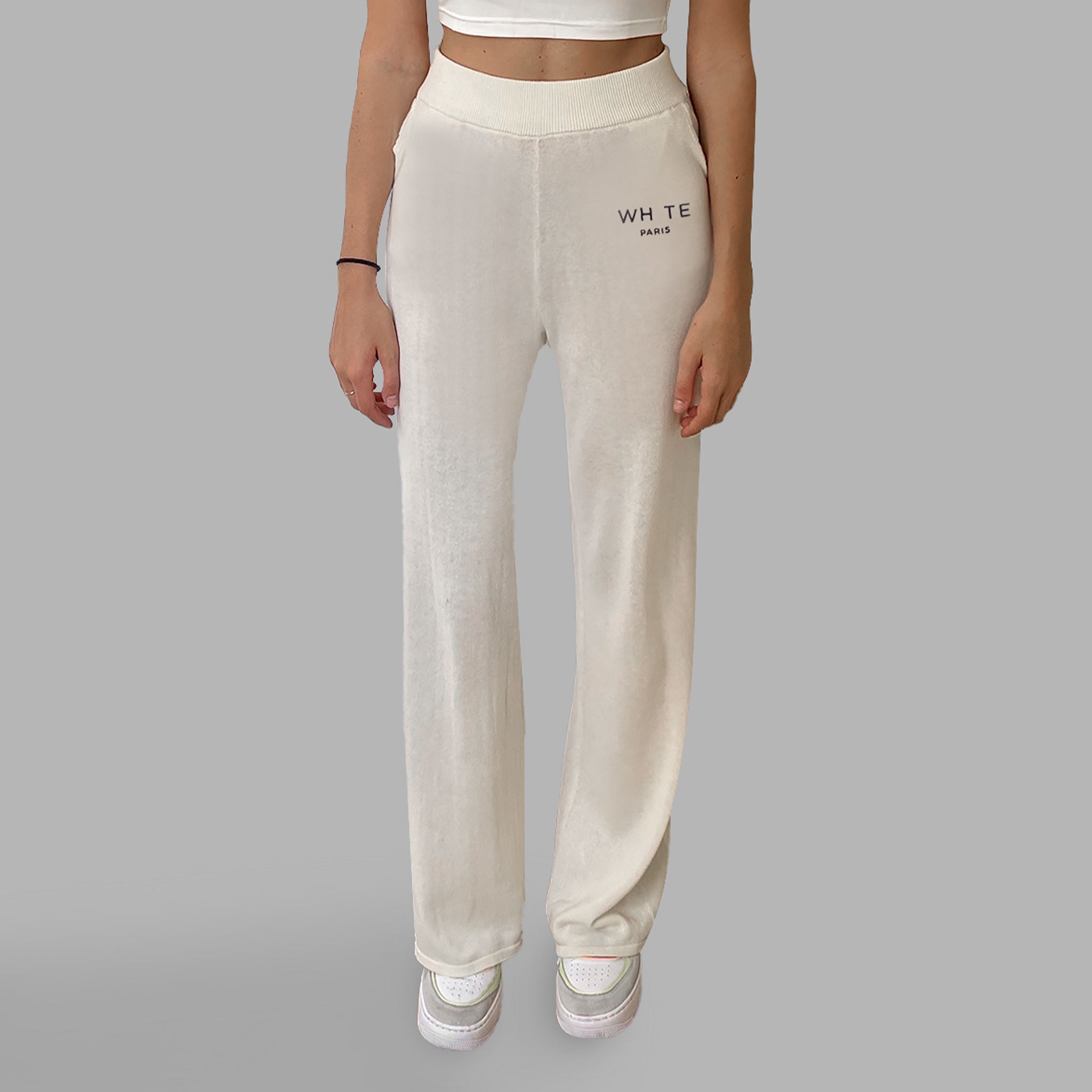 Whte High Waisted Wide Pants – Blvck