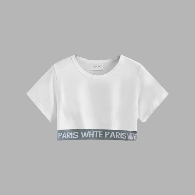 T-shirt blanc à coupe courte