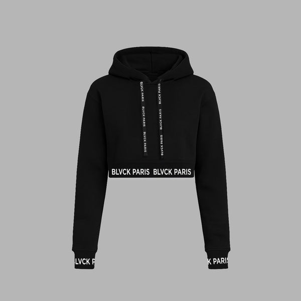 Black Cropped Hoodie | Blvck Paris