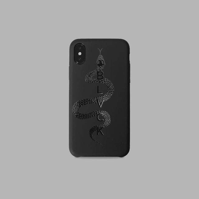 Coque d’iPhone noire avec illustration de serpent