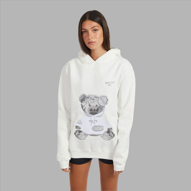 Whte Evil Twin Teddy Bear Hoodie