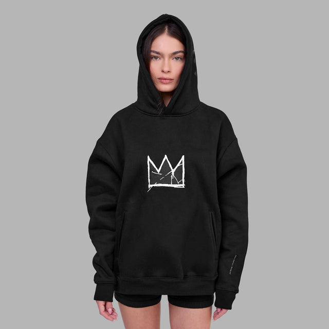 Sweatshirt à capuche motif couronne 'Blvck x Basquiat'