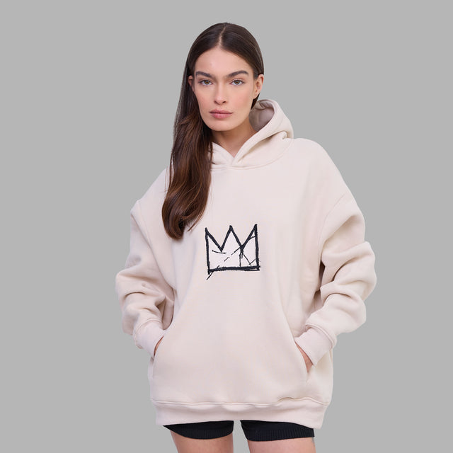 Sweatshirt à capuche motif couronne 'Blvck x Basquiat'