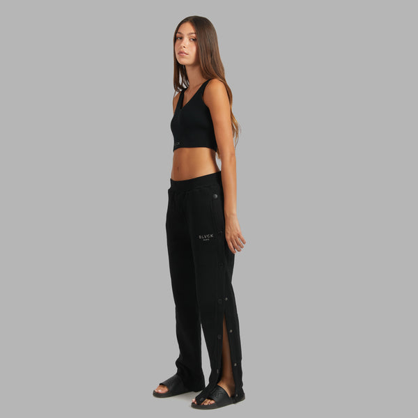Formal black pants in textured fabric
