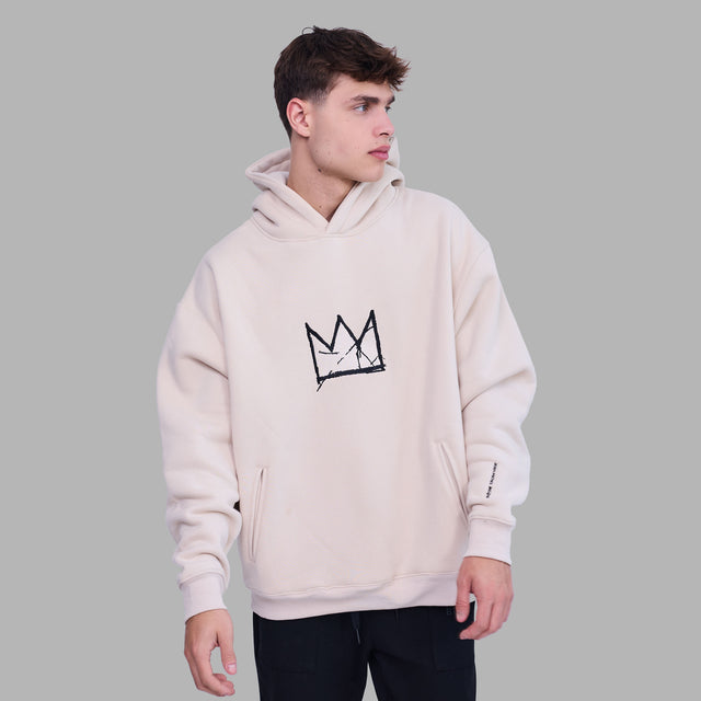 Blvck x Basquiat 'Crown' Hoodie Cream - Main Image