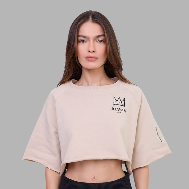 Blvck x Basquiat Crop Tee 'Twilight Cream'