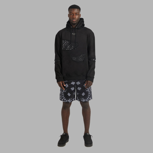 Short noir avec motif bandana