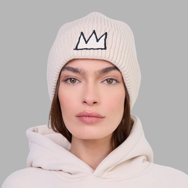 Bonnet couleur crème 'Blvck x Basquiat'