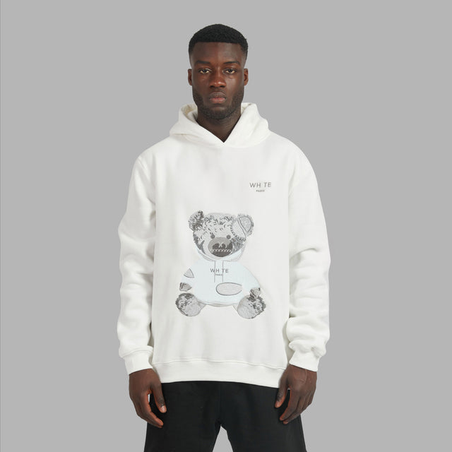 Whte Evil Twin Teddy Bear Hoodie