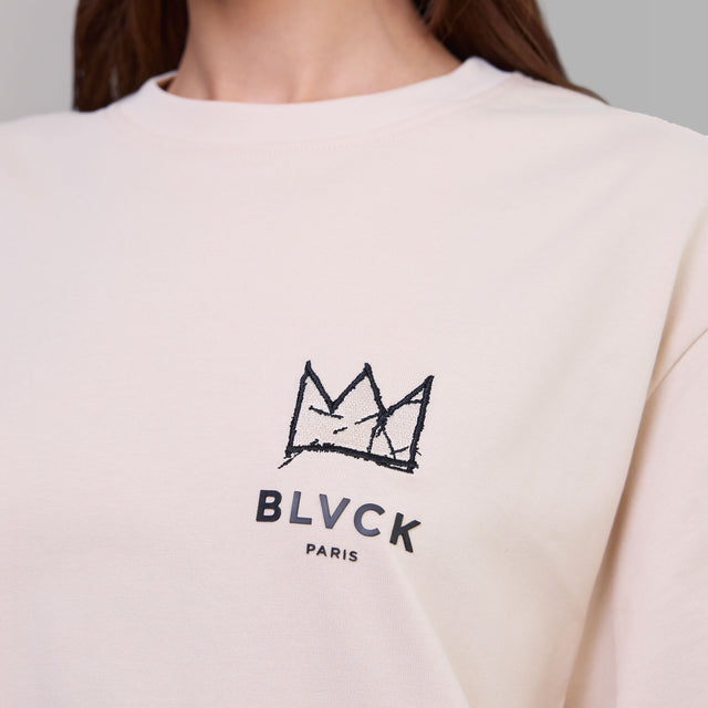 T-shirt motif couronne 'Blvck x Basquiat'