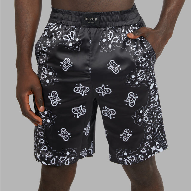 Short noir avec motif bandana