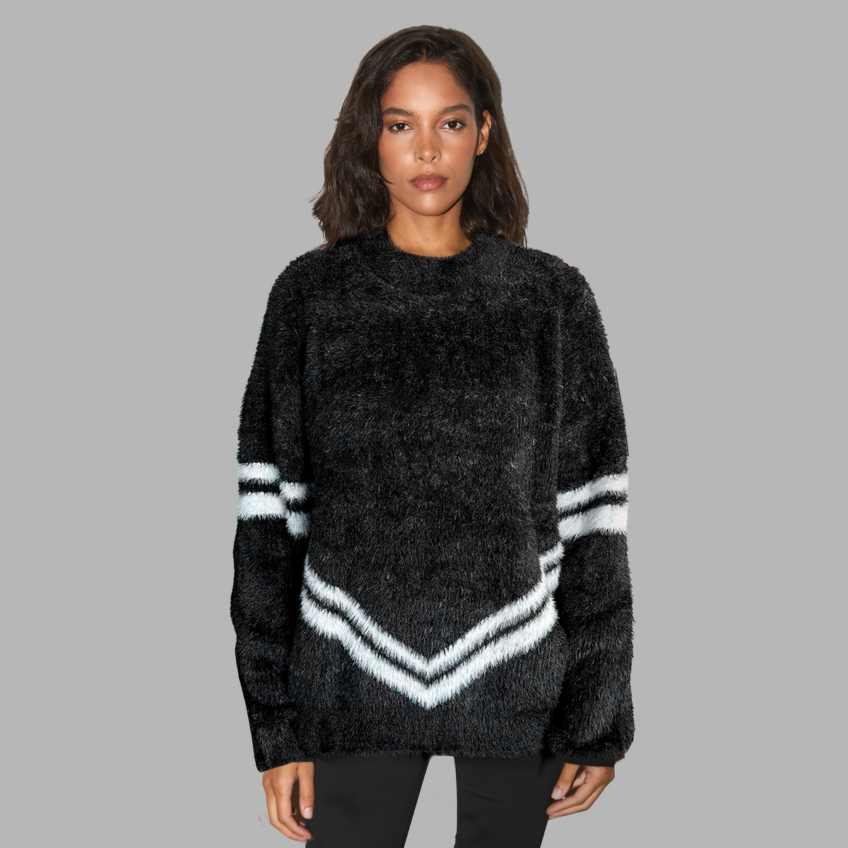 Pull en mohair noir