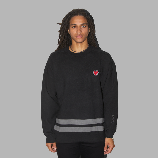 Blvck x Keith Haring Heart Sweater in Black