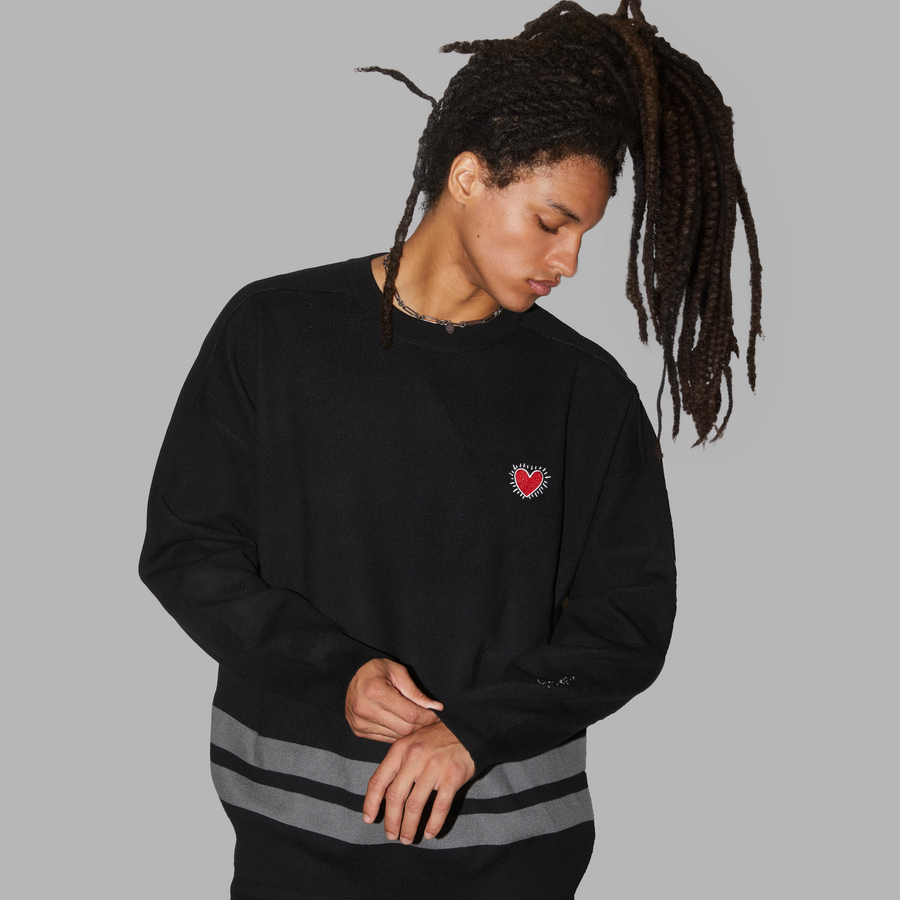'Blvck x Keith Haring' Heart Sweater