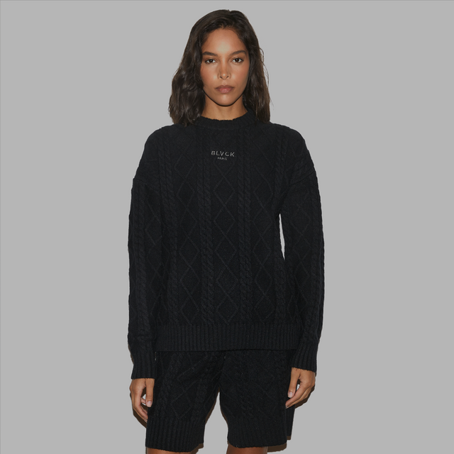 Pull en tricot noir