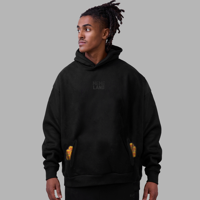 Sweatshirt à capuche 'Blvck x Memeland'