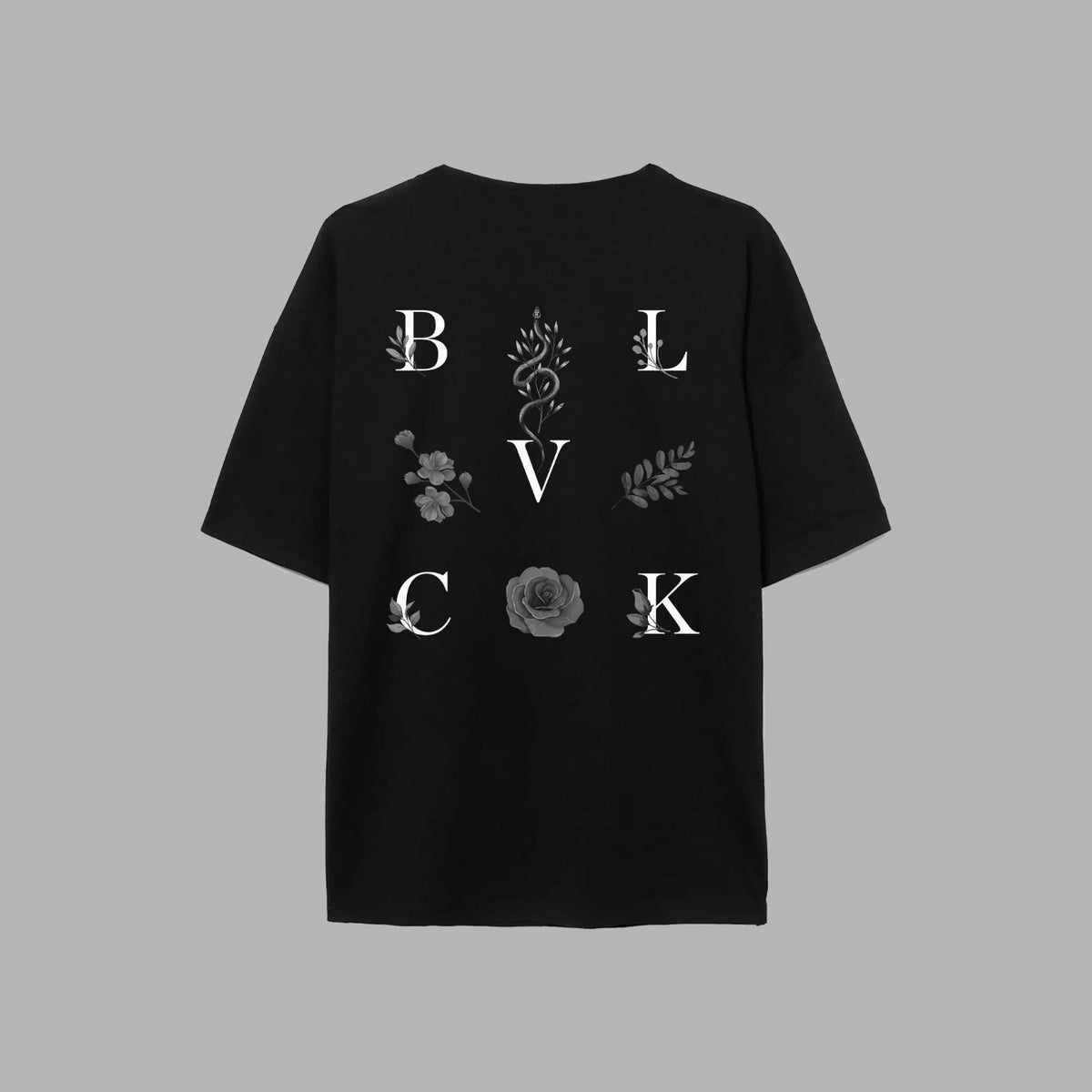 T-shirt noir avec logo floral