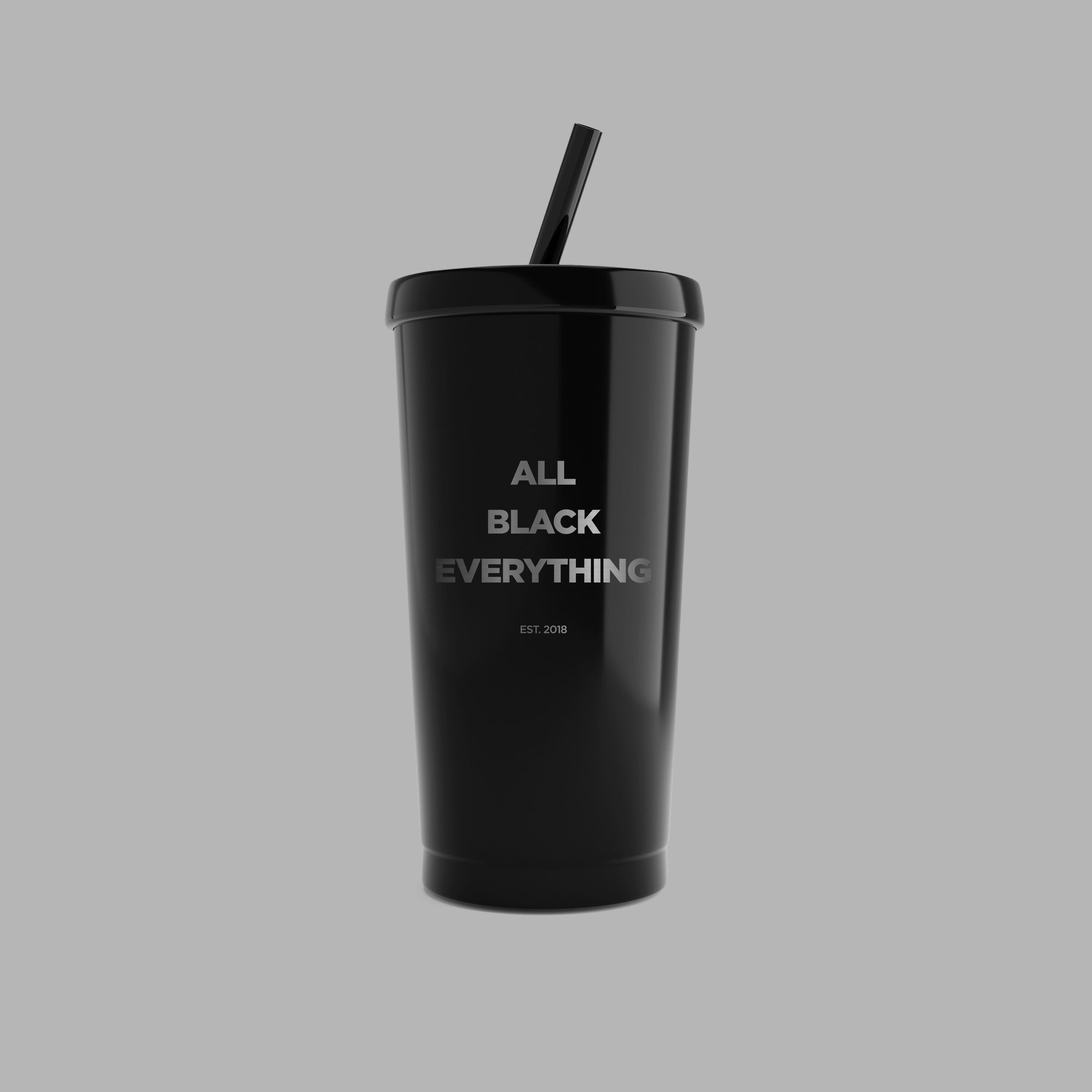 All black tumbler product image