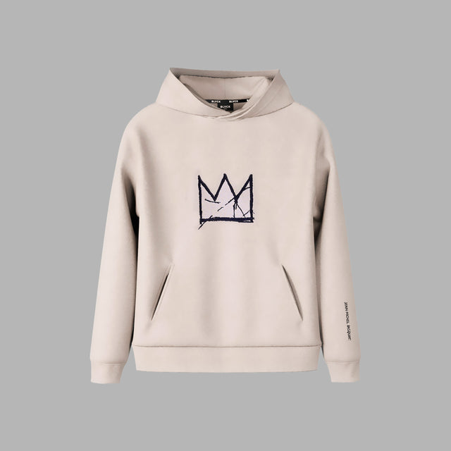 Sweatshirt à capuche motif couronne 'Blvck x Basquiat'