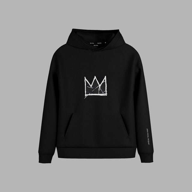 Sweatshirt à capuche motif couronne 'Blvck x Basquiat'