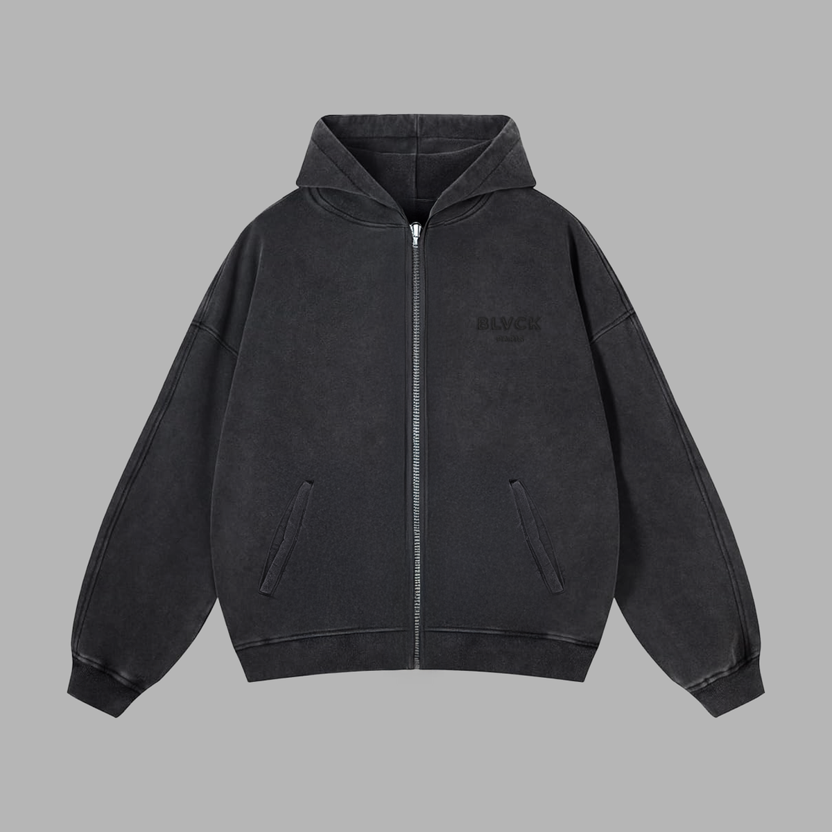 Sweat à capuche zippé délavé