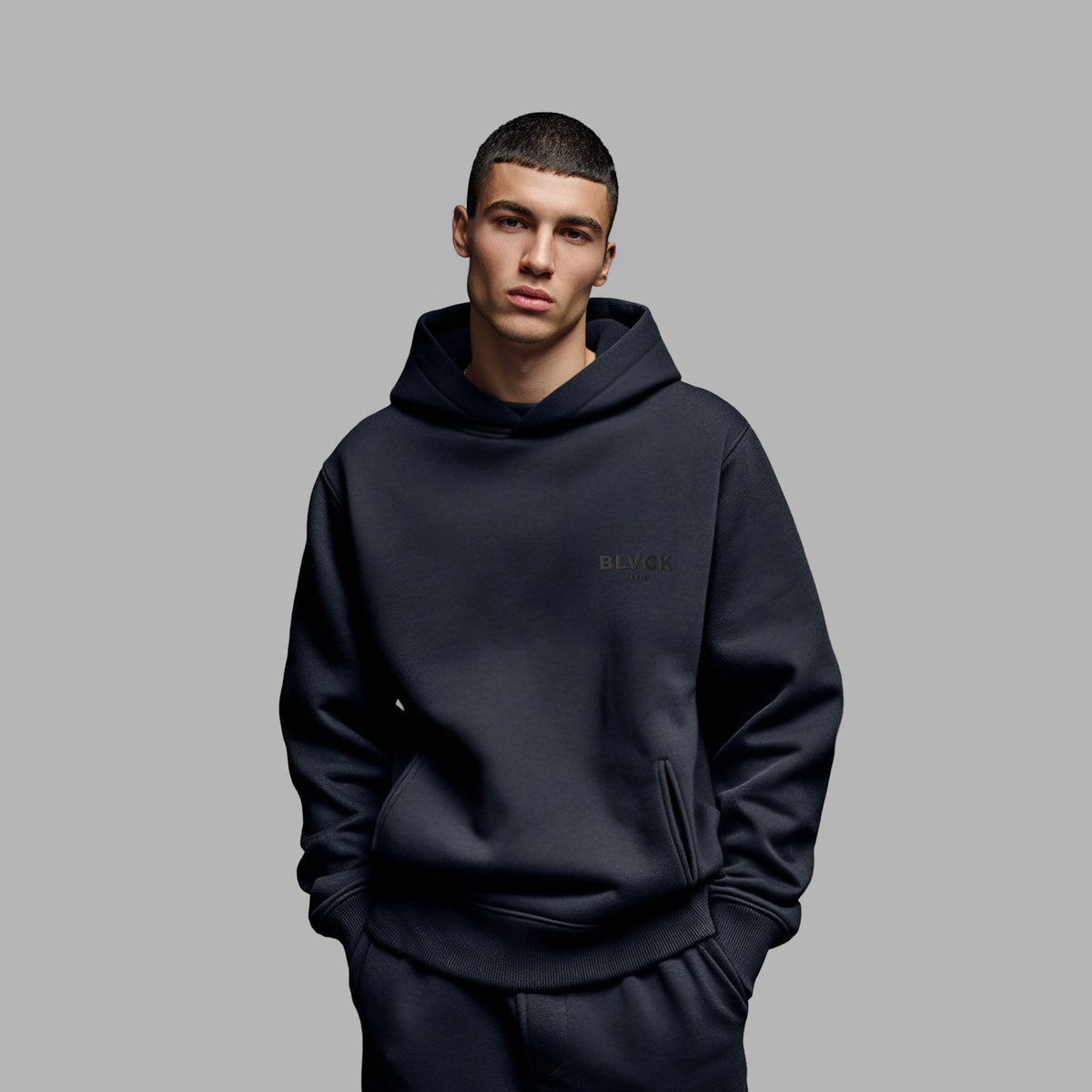 Sweatshirt à capuche bleu foncé 'Midnight'