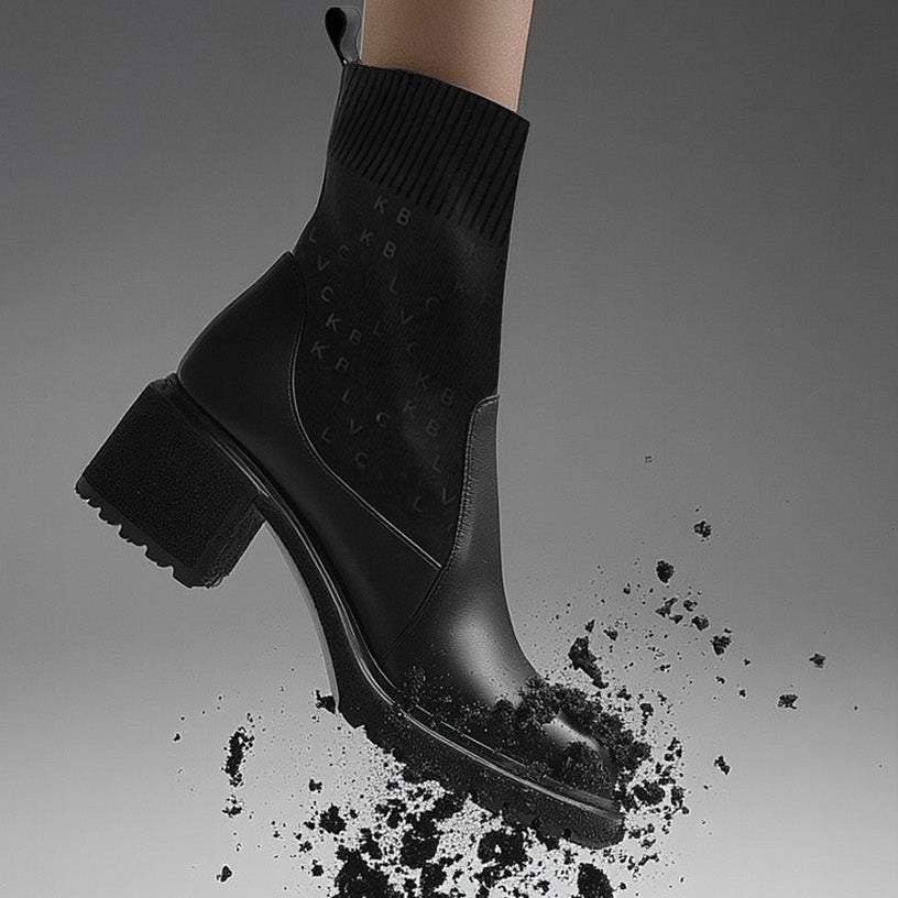 Bottines noires avec monogrammes