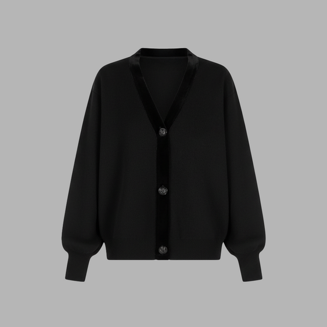 Blvck Velvet Detail Cardigan