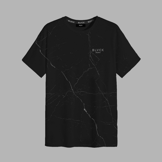 T-shirt noir avec effet marbre 