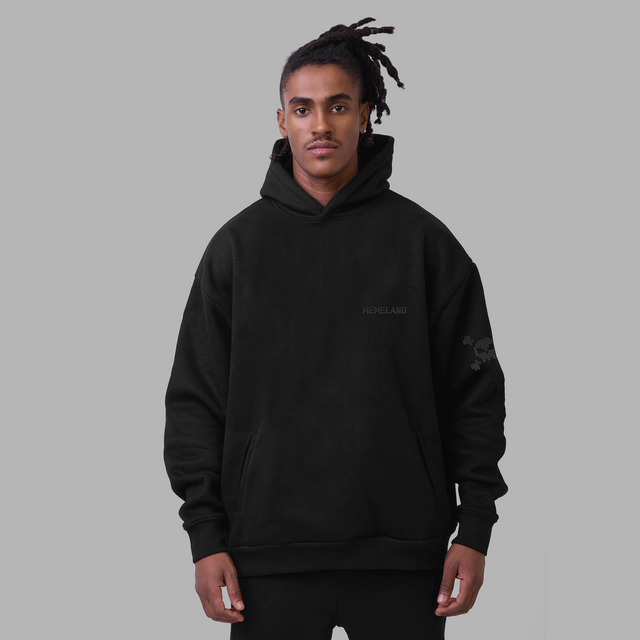 Sweatshirt à capuche 'Blvck x Memeland'