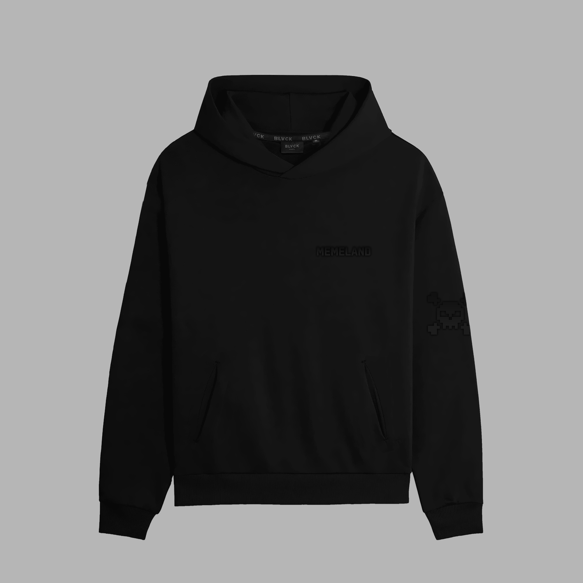 Sweatshirt à capuche 'Blvck x Memeland'