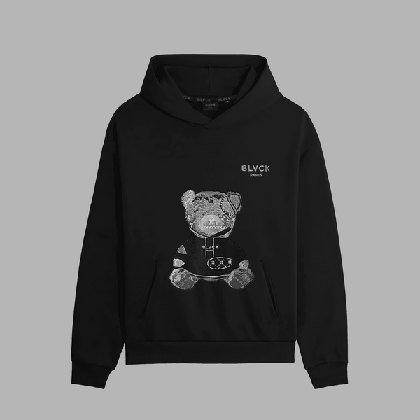 Blvck Paris | Black Evil Teddy Bear Hoodie in Fleece Cotton Blvck Paris | Black Evil Teddy Bear Hoodie in Fleece Cotton