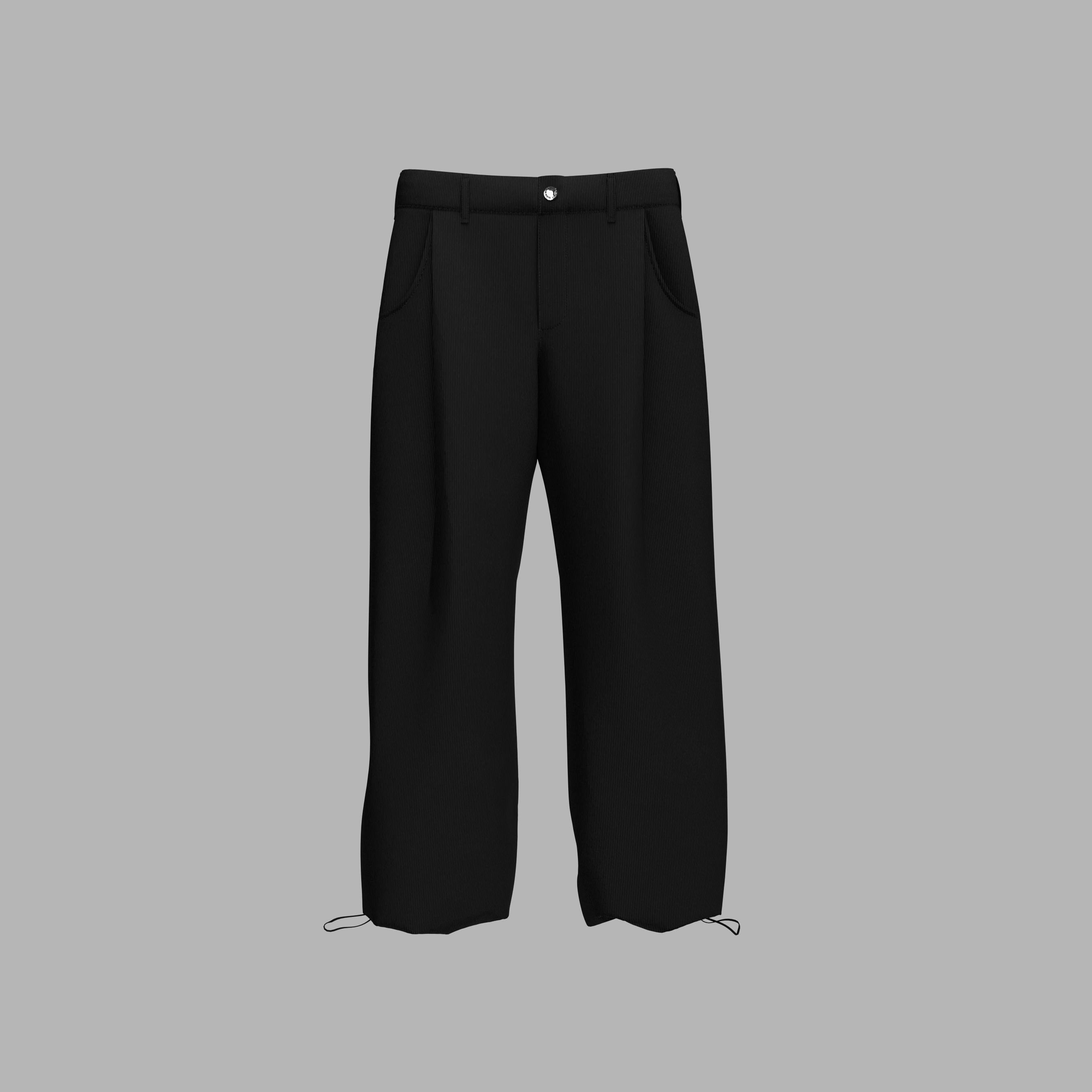 Pantalon noir en velours côtelé 