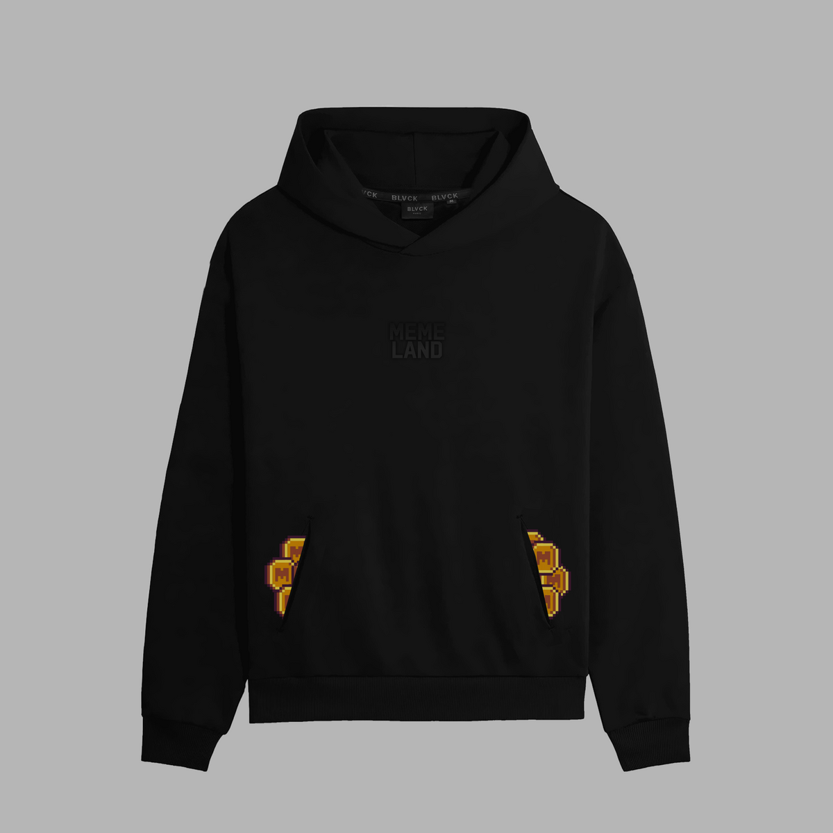Sweatshirt à capuche 'Blvck x Memeland'