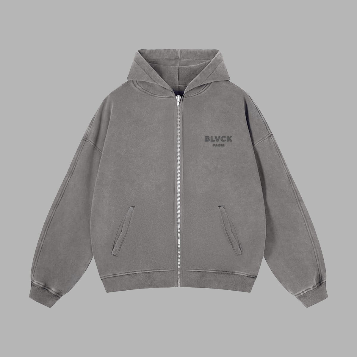 Sweat à capuche zippé délavé