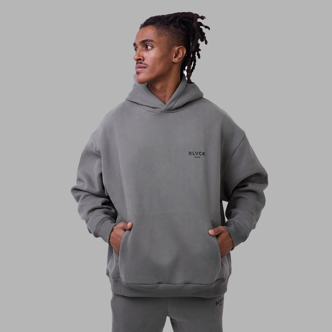 Blvck Paris | Oversized Fleece Cotton Hoodie in Light Grey