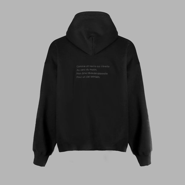 Sweatshirt à capuche noir avec illustration de serpent