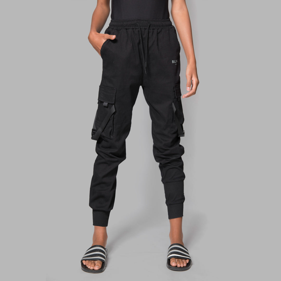Black Stripe Tokyo Slouch Pants