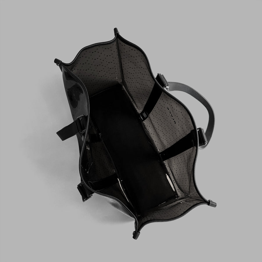 Black leather tote bag - Black