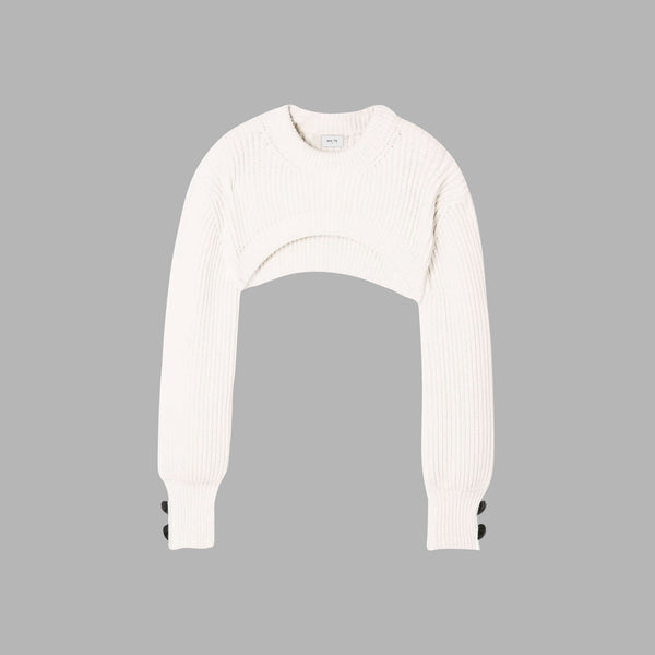 Whte Cropped Cotton Sweater – Blvck
