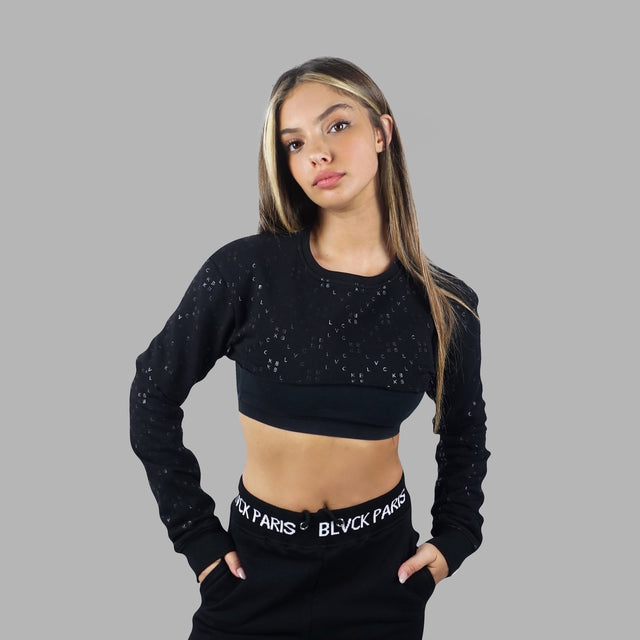 Pull court avec motif monogrammes Blvck