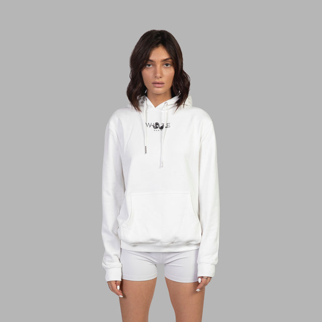 Sweatshirt à capuche blanc avec logo serpent floral