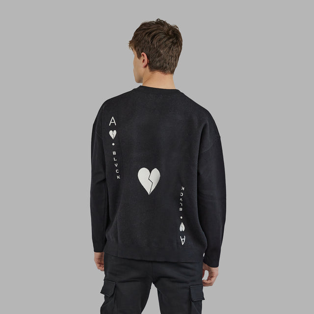 Pull en cachemire avec illustration As de Coeur