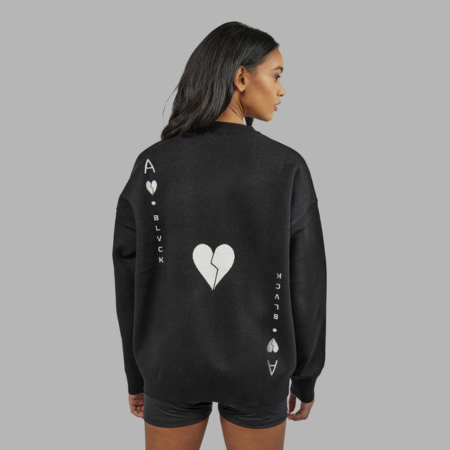 Pull en cachemire avec illustration As de Coeur