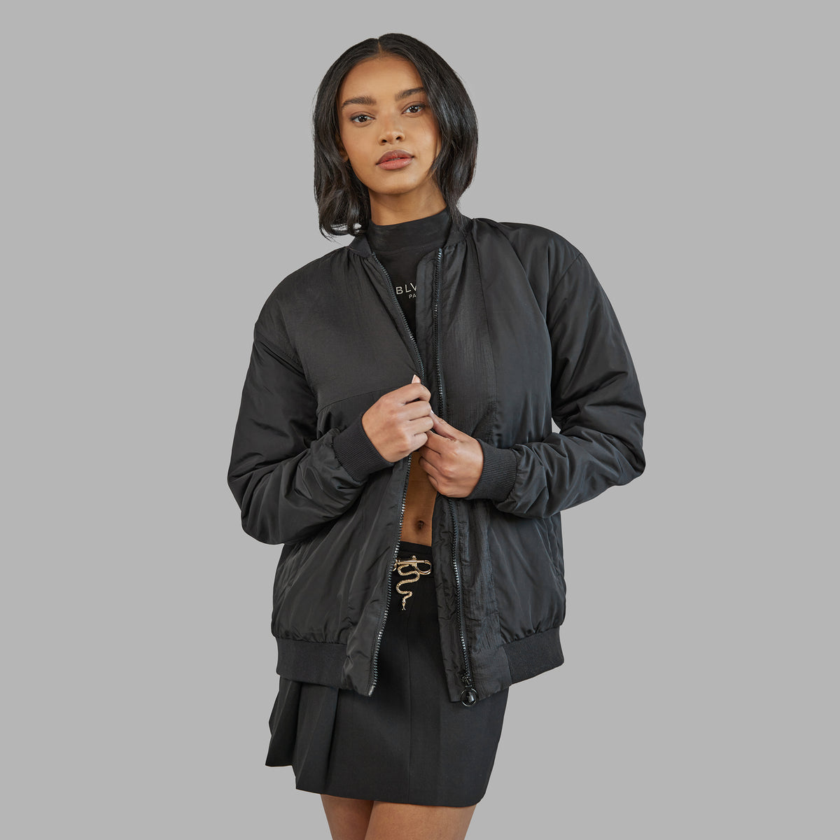 Veste noire en nylon